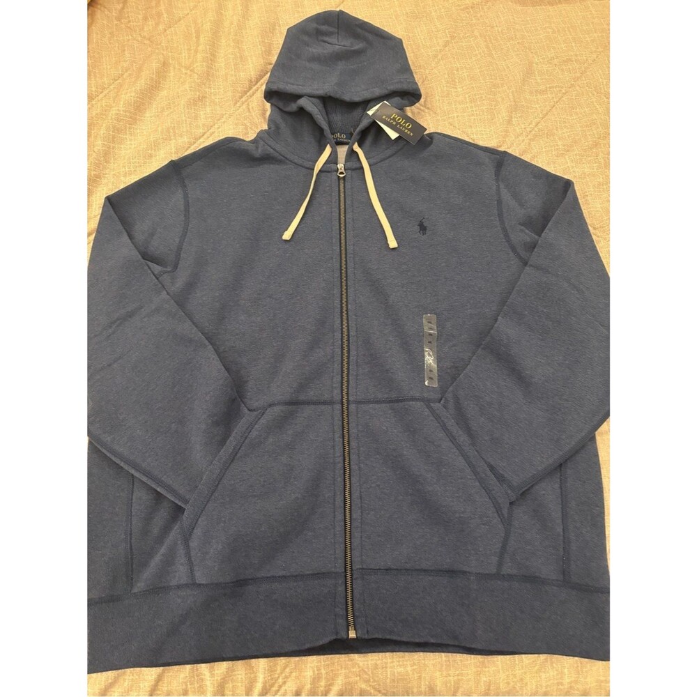 Polo Ralph Lauren: Blue Full-Zip Drawstring Hoodie - Size XXL - NWT, Unused